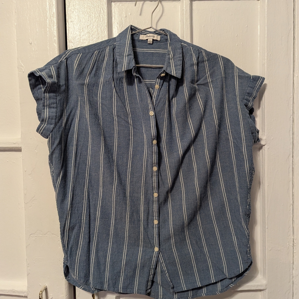 Blue Madewell Striped Button-Up Shirt
